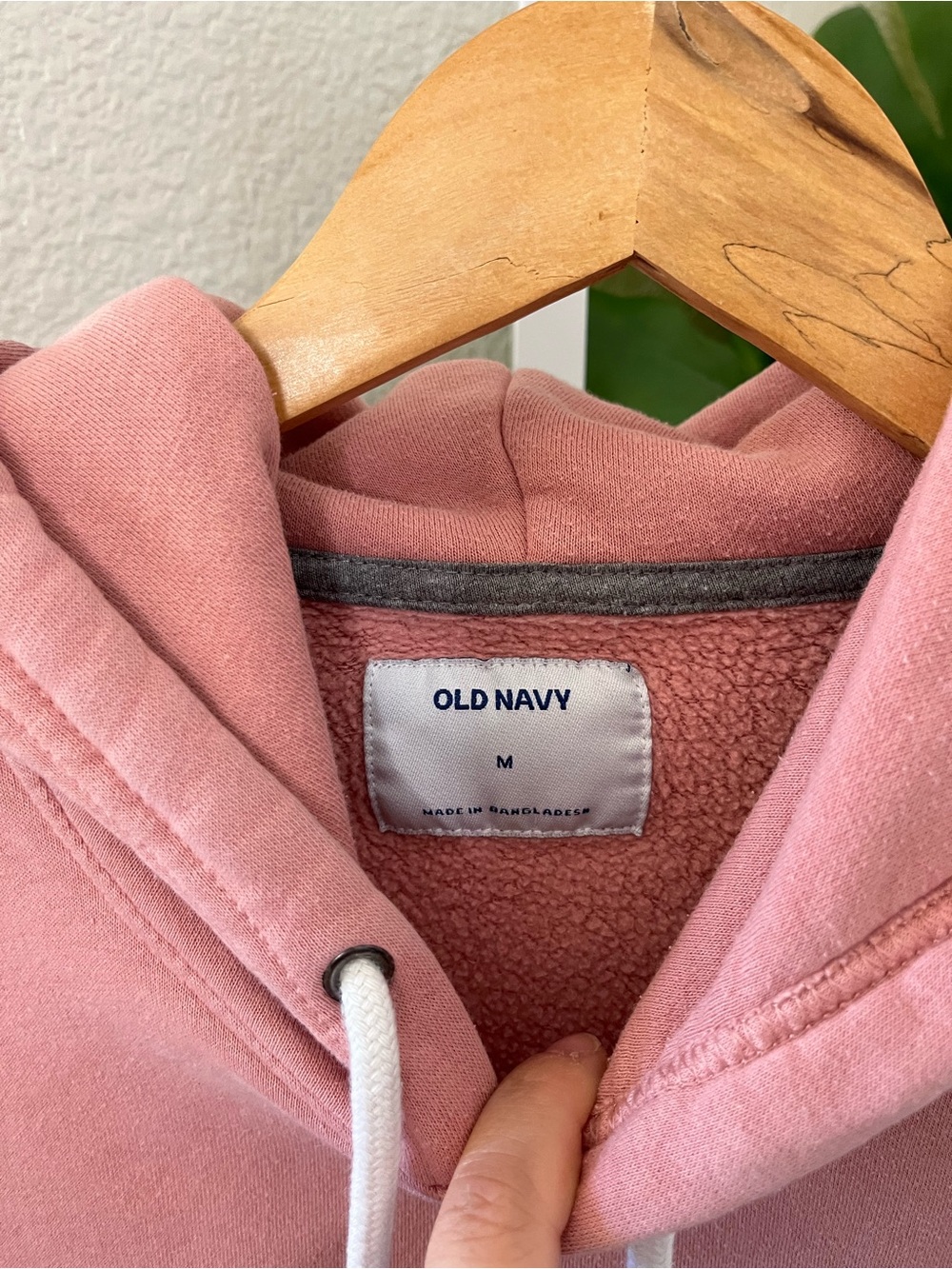 💕 Old Navy Dusty Rose Fleece Pullover Hoodie Sz M | Cozy Casual Soft Girl - Picture 3 of 6